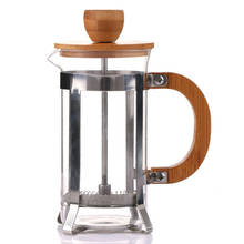 350ml Glass Coffee Pot Coffeepot Heat-Resistant Elegant Filtration French Press Coffee Maker French Press Wooden Cover Filter 2024 - buy cheap
