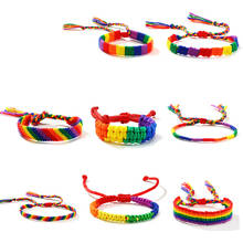 Rainbow Knotted Woven Bracelet Lesbians Gays Bisexuals Couple Friendship Romantic Memory Fashion Charm Jewelry Bracelet Unisex 2024 - buy cheap