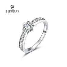 E 0.5 Carat Real Silver 925 Bridal Rings Six Claw Classic Cubic Zirconia Ring for Women Wedding Anniversary Fine Jewelry 2024 - buy cheap