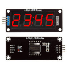 Diymore-Tubo de pantalla LED rojo de 4 dígitos, 0,56 pulgadas, Decimal, 7 segmentos, reloj, módulo de puntos dobles para Arduino, TM1637 2024 - compra barato