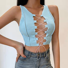 Punk Style Women's Reverse Tailor Design Cropped Vest Sleeveless Hollow Lace Sexy Crop Top Spring Bottoming Shirt Street Wear 2024 - buy cheap