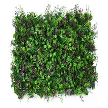 1 pcs 25X25CM Artificial Grass Purple Plastic Green Grass Wall Plant Hanging Vertical Fake Grass Indoor Outdoor Wall Decoration 2024 - buy cheap