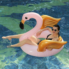 Гигантский надувной фламинго надувные подушки для бассейна розовый ездить на плавательный круг кольцо для взрослых детей воды вечерние игрушки Piscina для пляжа 2024 - купить недорого
