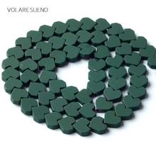 Natural Stone Dark Green Hematite Stone Rubber Love Heart Beads For Jewelry Making 8mm Space Loose Beads Diy Bracelet 15inches 2024 - buy cheap