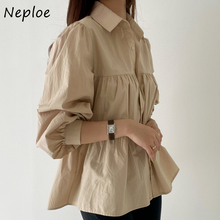Neploe-Blusa de manga abombada con cuello vuelto para mujer, camisa coreana elegante, Tops informales a la moda para primavera 2021, 1C595 2024 - compra barato