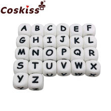 Coskiss 12mm 10pc Silicone Letter Beads Alphabet Letter Beads Food Grade Silicone Beads DIY Teething Necklace Nursing Beads 2024 - buy cheap