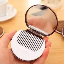 Women Girls Chocolate Cookie Mini Pocket Mirror With Comb Princess Portable Sandwich Biscuit Shape Makeup Cosmetic Folding 2024 - buy cheap