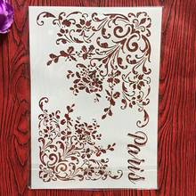 A4 29 * 21cm Diagonal Floral DIY Stencils Wall Painting Scrapbook Coloring Embossing Album Decorative Paper Card Template 2024 - buy cheap