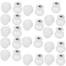 uxcell Pre-drilled Wooden Door Drawer Cupboard Knobs Handles 24x21mm White 25pcs 2024 - buy cheap