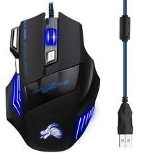 Mouse óptico profissional para jogos, com fio de 5500dpi, 7 botões, usb, led, para computador, laptop, pc 2024 - compre barato