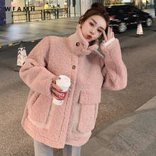 Winter Imitation Lamb Fur Thickened Jacket Female New Long-sleeved Loose Korean Version The Wild Net Red Turtleneck Shirt Tide 2024 - buy cheap