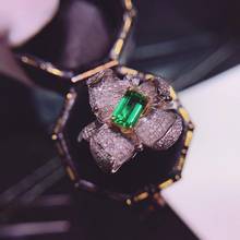 H1021 Изумрудное кольцо 0.8ct чистого 18 K золотые ювелирные изделия природа зеленый изумруд бриллиант женские серебряные кольца для женщин, хорошее Ювелирное кольцо 2024 - купить недорого