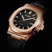 PLADEN деловые часы мужские s 2019 ударопрочный водонепроницаемый черный циферблат розовое золото Женева часы Япония Кварцевые Мужские наручные часы # P1020 2024 - купить недорого