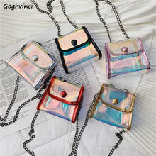 Kid's Shoulder Bags Cute Coin Satchel Cross-body Laser Chain-bag Girls Mini Kawaii Jelly Handbags Stylish PVC Colored Flaps Chic 2024 - buy cheap