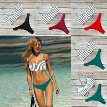 Summer Sexy Bikini Set Women Two Piece Swimwear Striped High Waist Swimsuit Bandage Bathing Suit Beachwear 2024 - buy cheap
