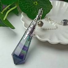 Natural pendant raw ore color  pendulum master pendant blue purple green fluorite necklace wholesale 2024 - buy cheap