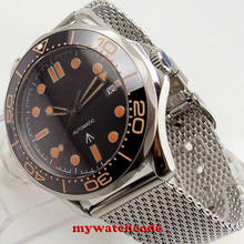 Автоматические стерильные мужские часы miyota 8215 с черным циферблатом, 41 мм 2024 - купить недорого