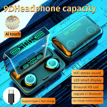 Auriculares inalámbricos Bluetooth con micrófono, audífonos Mini 9D estéreo intrauditivos recargables con caja de carga de 2800mAh, TWS 2024 - compra barato