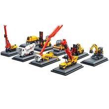 1/87 Mini Crane Excavator Pump Truck Mixer Road Roller Rotary Rig Diecast Alloy Engineering Machinery Model Car Toy collect Show 2024 - buy cheap