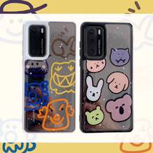 Capa com desenho de animal para huawei, capa transparente e macia com glitter para pp40, p30, p20 pro, nova 6, se, mate 30 pro 2024 - compre barato