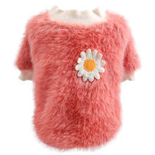 Faux Fur Dog Cat Hoodie Sweater Flower Design Pet Puppy Coat Jacket for Dogs Cats Small Medium 2024 - buy cheap