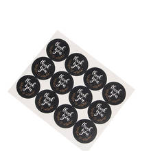 1200pcs/lot Kawaii Round Black thank you stickers seal labels Kraft Paper Sticker office Stationery 2024 - buy cheap
