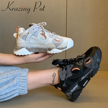 Кроссовки Krazing Pot на шнуровке, дышащие сетчатые, круглый носок, плоская подошва, Вулканизированная подошва, Повседневная летняя спортивная обувь, L82 2024 - купить недорого