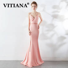 VITIANA Women Banquet Party Dress Female Spaghetti Strap Deep V-Neck Sexy Elegant Dresses Femme Backless Trumpet  Long Vestidos 2024 - buy cheap