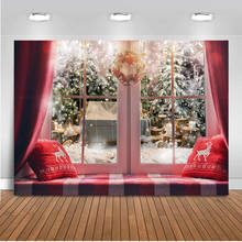 Christmas backdrop for photography Winter Background for photo studio Windows photocall navideños portrait back drops Polyester 2024 - buy cheap