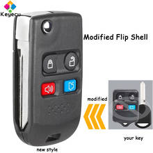 KEYECU Modified Folding Remote Key Shell Case With 4 Buttons - FOB for Ford Focus Complete Escape Mustang Explorer Lincoln Town 2024 - buy cheap