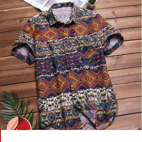 Mens Beach Hawaiian Shirt Tropical Summer Short Sleeve Shirt Men Brand Clothing Casual Loose Cotton Button Down Shirts Plus Size 2022 - buy cheap