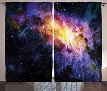 Galaxy Curtains Nebula Gas Cloud in Space Dust Milky Way in Atmosphere Universe Print Living Room Bedroom Window Drapes 2024 - buy cheap