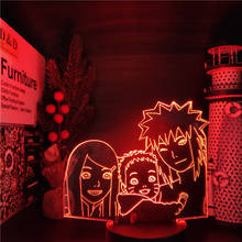 Naruto Minato Kushina Family 3D Lamp Anime LED Visual Light Child Bedroom Decor Nightlight Colorful Table Lamp Kids Xmas Gift 2024 - buy cheap