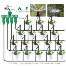 Sistema de irrigação em vaso para jardim, 5-50m, 4/7mm, mangueira rega automática, 18cm, bico ajustável, 8 buracos, kits de gotejador 2024 - compre barato