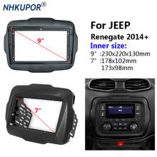 Автомобильный радиоприемник для JEEP Renegade 2014 + 2 Din, автомобильный стерео аудио приборной панели, адаптер, панель приборной панели, рамка, комплект, лицевая панель 2024 - купить недорого