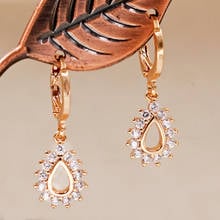 Dangle Earrings Gifts Fashion Luxury Drop  Earrings Women 's earrings Trendy Fashion Gold Earrings white Zircon Gife 2024 - buy cheap