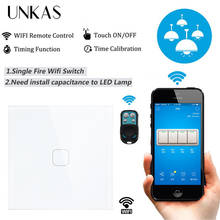 UNKAS ЕС Стандартный 1 Gang Alexa Голосовое управление Управление Tuya/приложение Smart Life / Ewelink WiFi сенсорный выключатель для Google Home на выходе 2024 - купить недорого