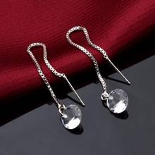 New Silver Color Long Drop Rhinestone Tassel Dangle Earrings Women Wedding Drop Earing Fashion Sparkling Crystal Jewelry 2024 - buy cheap