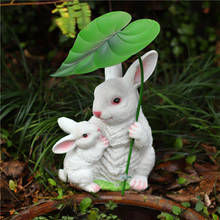 Estatueta pastoral de coelho de simulação bonito resina esquilo ouriço estátua de metal sombra ornamento jardim pátio artesanato de decoração 2024 - compre barato