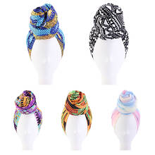 Women Turban Hat Bohemian Style Jersey Top Knot Turban African Twist Headwrap Muslim Ladies India Hat Chemo Cap Hair Accessories 2024 - buy cheap