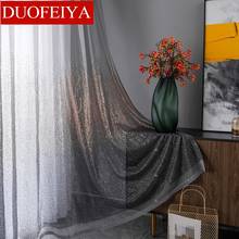 New Nordic Luxury Light Gold Sequin Glitter Sequin Tulle Curtain Transparent Grey Window Screen Wedding Decoration 2024 - buy cheap