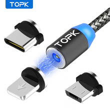 TOPK AM17 Magnetic Cable 1m USB Type C Magnet Charger Micro USB Cable for Samsung Xiaomi Mobile Phone Cable USB C 2024 - buy cheap