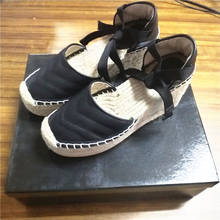 De las mujeres de la marca de alpargata de correa de tobillo plataforma bombas moda mujer zapatos casuales zapatos transpirables de cuero de cáñamo zapatos mocasines 35-40 2024 - compra barato