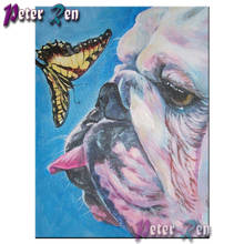 5d pintura diamante inglês bulldog com borboleta bordado diy quadrado/redondo mosaico ponto cruz strass decoração para casa 2024 - compre barato