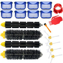 Replacement Part Kit For iRobot Roomba 600 Series 610 620 625 630 650 660 Vacuum Beater Bristle Brush+Aero Vac Filter+side Brush 2024 - купить недорого