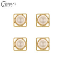 Cordial Design 100Pcs 11*11MM Earrings Accessories/Imitation Pearl/DIY Connectors/Square Shape/Jewelry Findings & Components 2024 - buy cheap