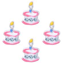 20Pcs Enamel Pink Birthday Cake Dessert Floating Locket Charms For Glass Locket Necklaces Mother Day Gift Jewelry Accessories 2024 - buy cheap