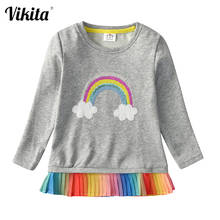 VIKITA Girls t shirt Long Sleeve Sequins t shirts for Girls Kids Baby Girl Unicorn Tops Children Cotton t shirts Casual Wear 2024 - buy cheap