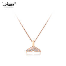 Lokaer Bohemia Mosaic CZ Crystal Fish Tail Pendant Necklaces For Women Titanium Stainless Steel Choker Necklace Jewelry N19140 2024 - buy cheap