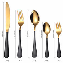 Full Tableware Set Stainless Steel Cutlery Set Western Cutlery Set 5 Piece Spoon Fork Knife Black Dinnerware Set Dropshipping 2024 - buy cheap